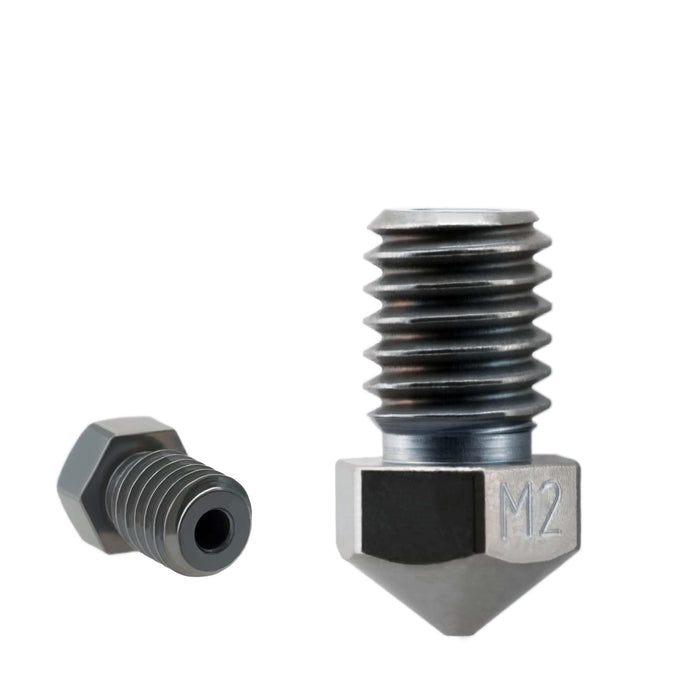 M2 Hardened High Speed Steel Nozzle RepRap - M6 Thread 1.75mm Filament