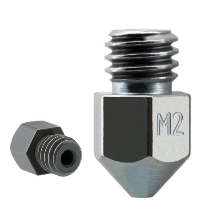 M2 Hardened High Speed Steel Nozzle - MK8 (CR10 / Ender / Tornado / MakerBot)
