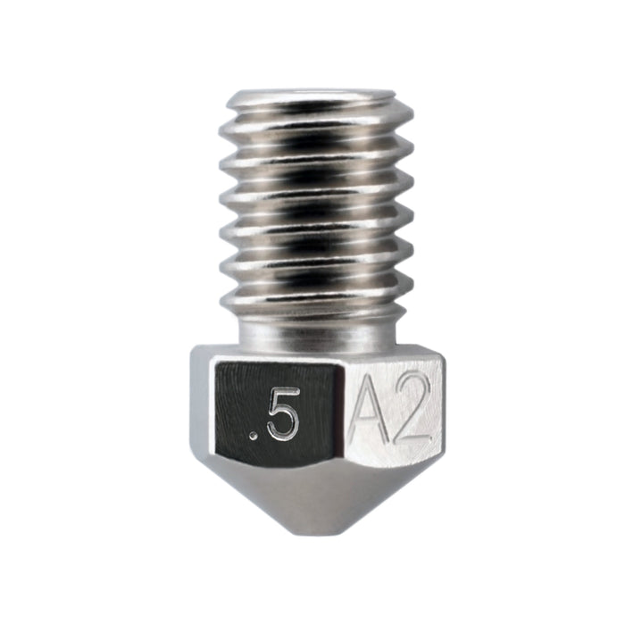 Plated A2 Hardened Tool Steel Nozzle RepRap - M6 Thread 1.75mm Filament