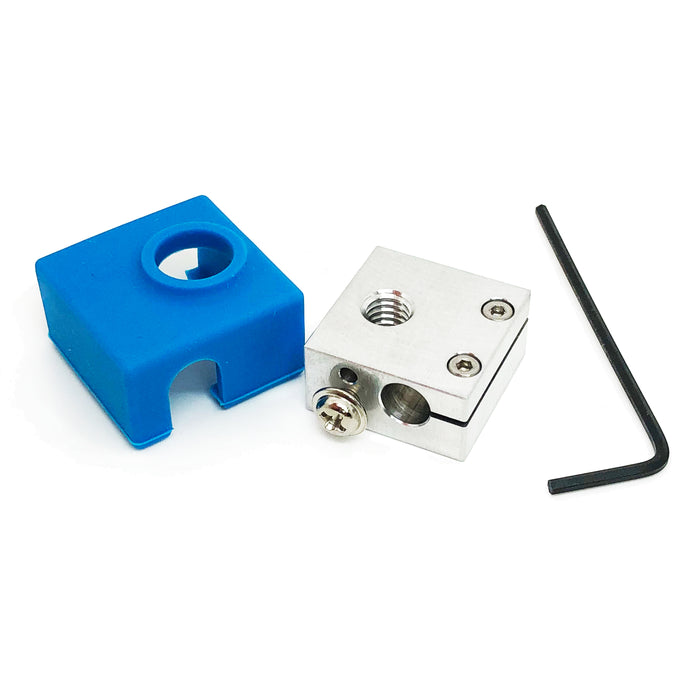 Heater Block Upgrade with Silicone Sock for CR10 / Ender 2 / Ender 3 / ANET A8 Printers MK7, MK8, MK9 Hotends